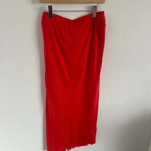 Helmut Lang Orange Red Midi Skirt, size small - Picture 3 of 6